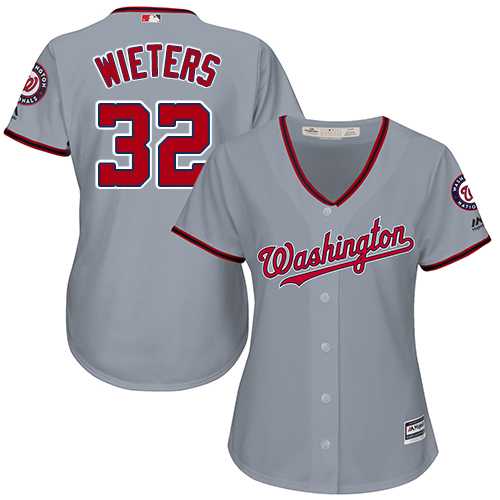 Women's Washington Nationals #32 Matt Wieters Grey Road Stitched MLB Jersey
