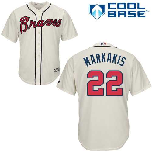 Youth Atlanta Braves #22 Nick Markakis Cream Cool Base Stitched MLB Jersey