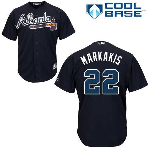 Youth Atlanta Braves #22 Nick Markakis Navy Blue Cool Base Stitched MLB Jersey