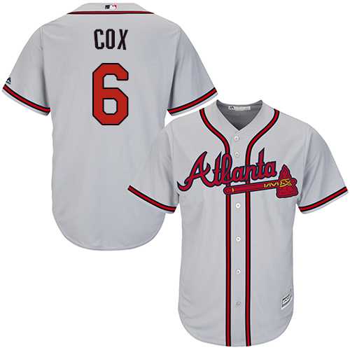 Youth Atlanta Braves #6 Bobby Cox Grey Cool Base Stitched MLB Jersey