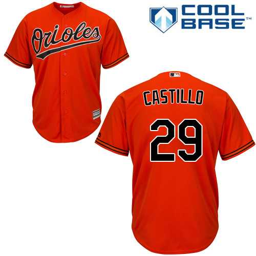 Youth Baltimore Orioles #29 Welington Castillo Orange Cool Base Stitched MLB Jersey