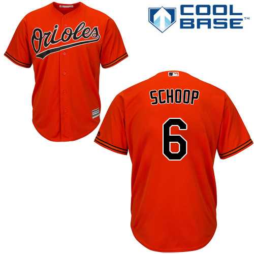 Youth Baltimore Orioles #6 Jonathan Schoop Orange Cool Base Stitched MLB Jersey