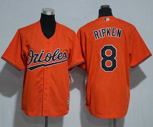 Youth Baltimore Orioles #8 Cal Ripken Orange Cool Base Stitched MLB Jersey