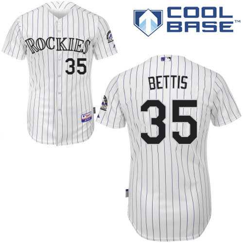 Youth Colorado Rockies #35 Chad Bettis White Cool Base Stitched MLB Jersey
