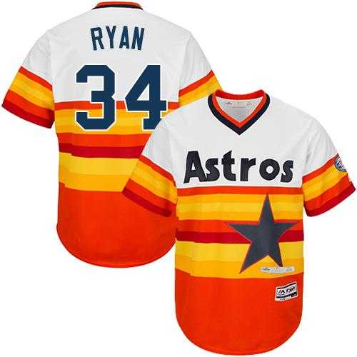 Youth Houston Astros #34 Nolan Ryan White Orange Cooperstown Stitched MLB Jersey