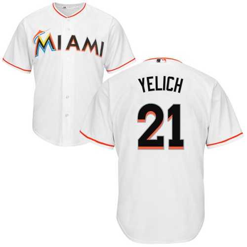 Youth Miami Marlins #21 Christian Yelich White Cool Base Stitched MLB Jersey