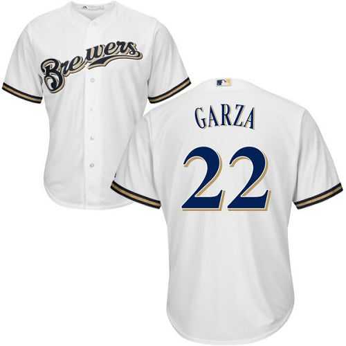 Youth Milwaukee Brewers #22 Matt Garza White Cool Base Stitched MLB Jersey