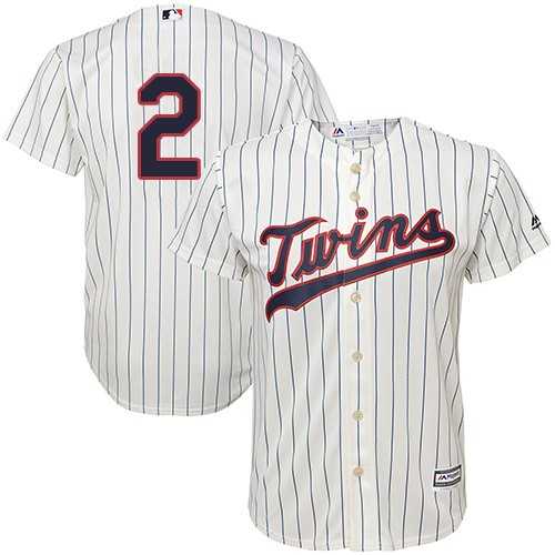 Youth Minnesota Twins #2 Brian Dozier Cream Strip Cool Base Stitched MLB Jersey