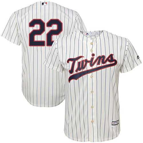 Youth Minnesota Twins #22 Miguel Sano Cream Strip Cool Base Stitched MLB Jersey