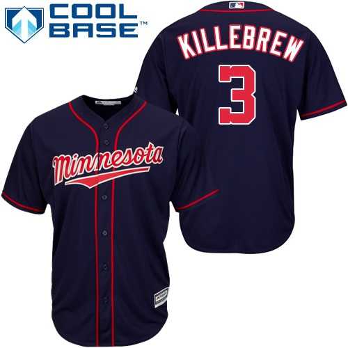 Youth Minnesota Twins #3 Harmon Killebrew Navy blue Cool Base Stitched MLB Jersey