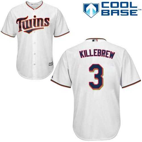 Youth Minnesota Twins #3 Harmon Killebrew White Cool Base Stitched MLB Jersey