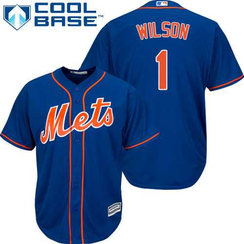 Youth New York Mets #1 Mookie Wilson Blue Cool Base Stitched MLB Jersey