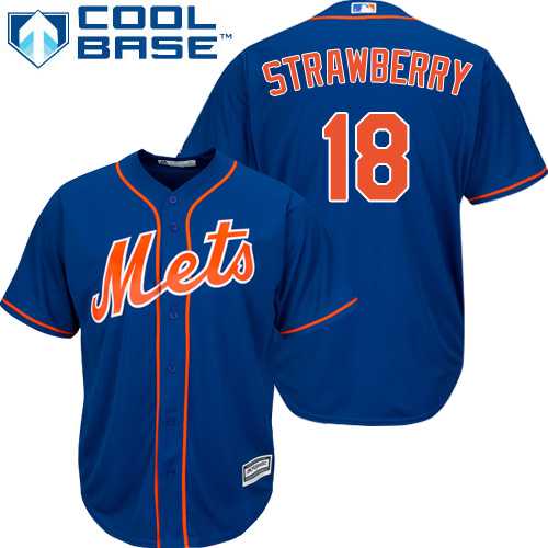 Youth New York Mets #18 Darryl Strawberry Blue Cool Base Stitched MLB Jersey