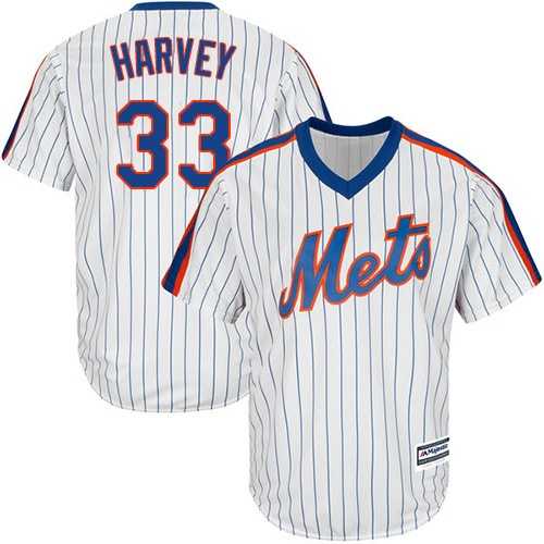 Youth New York Mets #33 Matt Harvey White(Blue Strip) Alternate Cool Base Stitched MLB Jersey