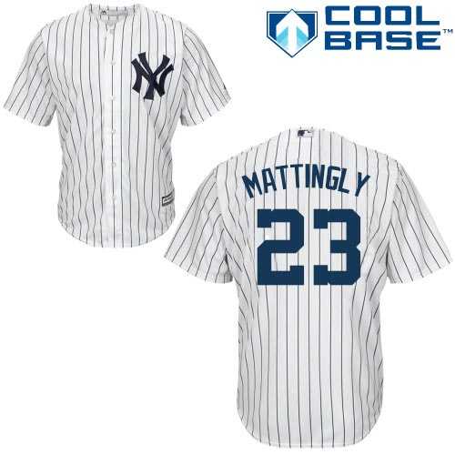 Youth New York Yankees #23 Don Mattingly White Cool Base Stitched MLB Jersey