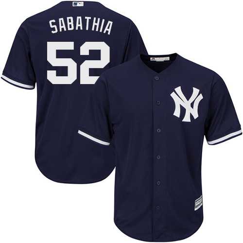 Youth New York Yankees #52 C.C. Sabathia Navy blue Cool Base Stitched MLB Jersey