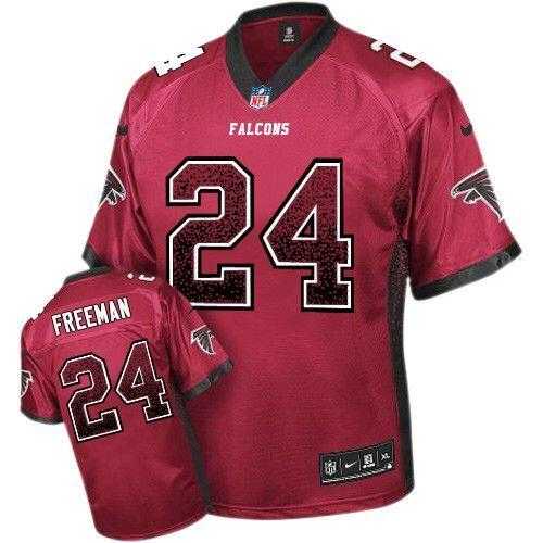 Youth Nike Atlanta Falcons #24 Devonta Freeman Red Team Color Stitched NFL Elite Drift Fashion Jersey