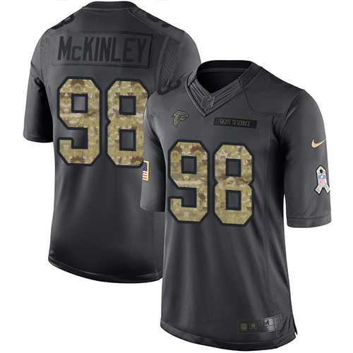 Youth Nike Atlanta Falcons #98 Takkarist McKinley Black Stitched NFL Limited 2016 Salute to Service Jersey