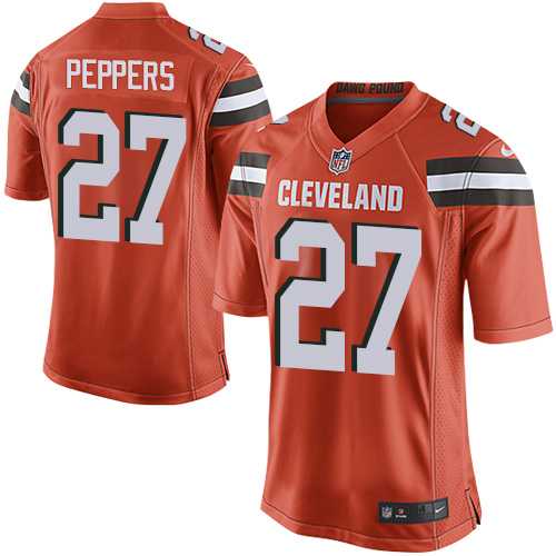 Youth Nike Cleveland Browns #27 Jabrill Peppers Orange Alternate Stitched NFL New Elite Jersey