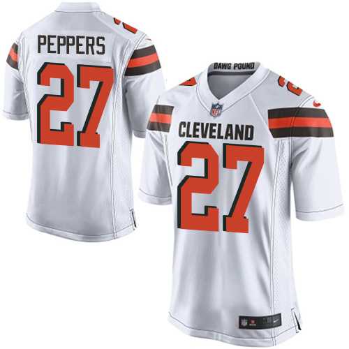 Youth Nike Cleveland Browns #27 Jabrill Peppers White Stitched NFL New Elite Jersey
