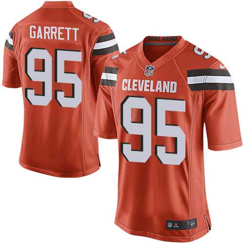 Youth Nike Cleveland Browns #95 Myles Garrett Orange Alternate Stitched NFL New Elite Jersey