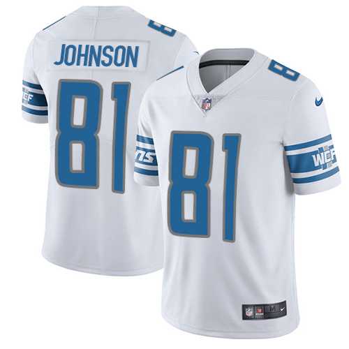 Youth Nike Detroit Lions #81 Calvin Johnson White Stitched NFL Limited Jersey