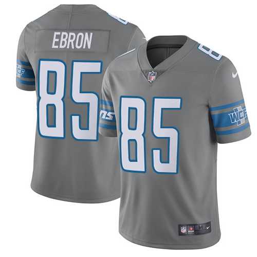 Youth Nike Detroit Lions #85 Eric Ebron Gray Stitched NFL Limited Rush Jersey