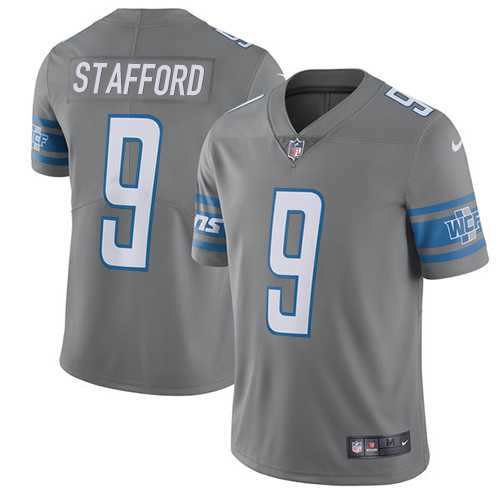 Youth Nike Detroit Lions #9 Matthew Stafford GrayStitched NFL Limited Rush Jersey
