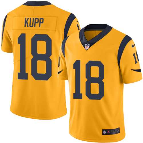 Youth Nike Los Angeles Rams #18 Cooper Kupp Gold Stitched NFL Limited Rush Jersey