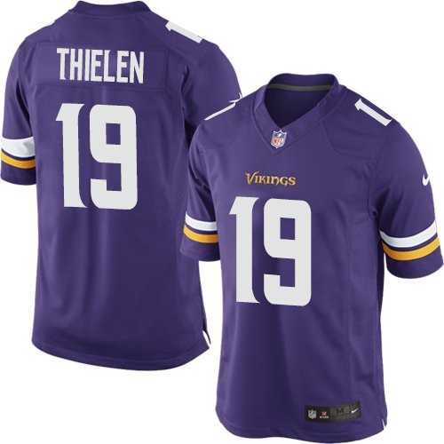 Youth Nike Minnesota Vikings #19 Adam Thielen Purple Stitched NFL Jersey