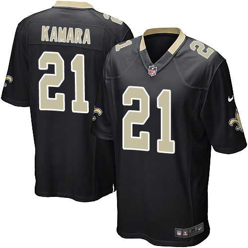 Youth Nike New Orleans Saints #21 Alvin Kamara Black Team Color Stitched NFL Elite Jersey