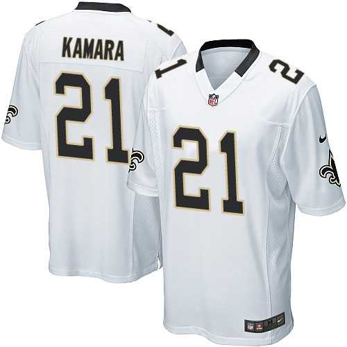 Youth Nike New Orleans Saints #21 Alvin Kamara White Stitched NFL Elite Jersey