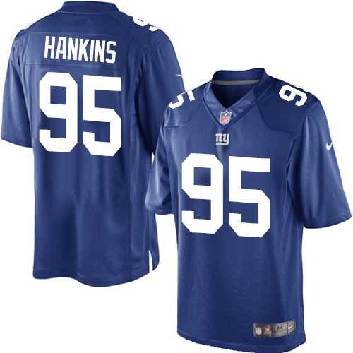 Youth Nike New York Giants #95 Johnathan Hankins Elite Royal Blue Jersey