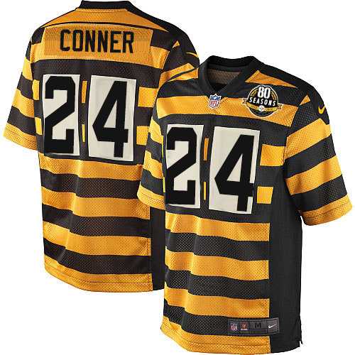 Youth Nike Pittsburgh Steelers #24 James Conner Black Yellow Alternate Stitched NFL Elite Jersey