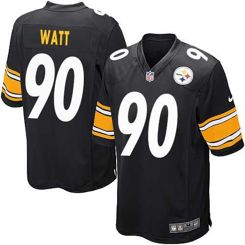 Youth Nike Pittsburgh Steelers #90 T. J. Watt Black Team Color Stitched NFL Elite Jersey