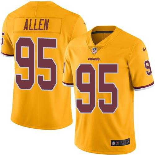 Youth Nike Washington Redskins #95 Jonathan Allen Gold Stitched NFL Limited Rush Jersey