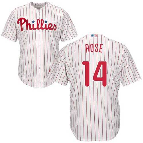 Youth Philadelphia Phillies #14 Pete Rose White(Red Strip) Cool Base Stitched MLB Jersey