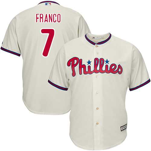 Youth Philadelphia Phillies #7 Maikel Franco Cream Cool Base Stitched MLB Jersey