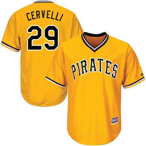 Youth Pittsburgh Pirates #29 Francisco Cervelli Gold Cool Base Stitched MLB Jersey