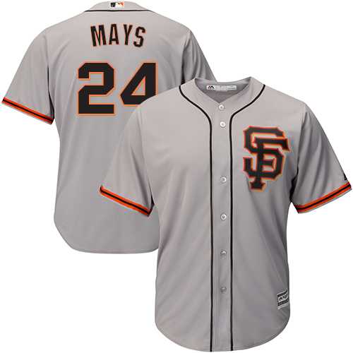 Youth San Francisco Giants #24 Willie Mays Grey Road 2 Cool Base Stitched MLB Jersey
