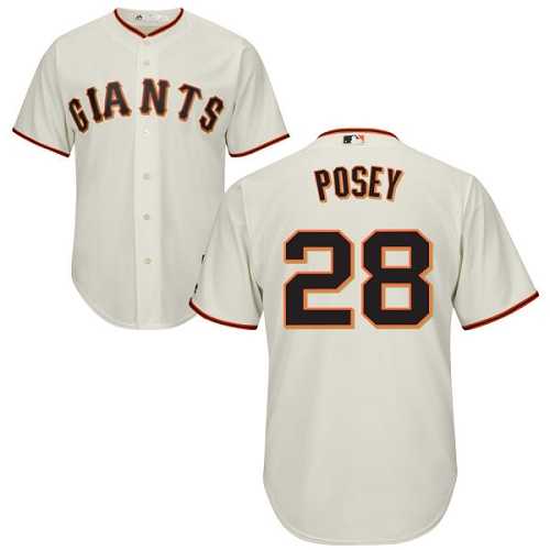 Youth San Francisco Giants #28 Buster Posey Cream Stitched MLB Jersey