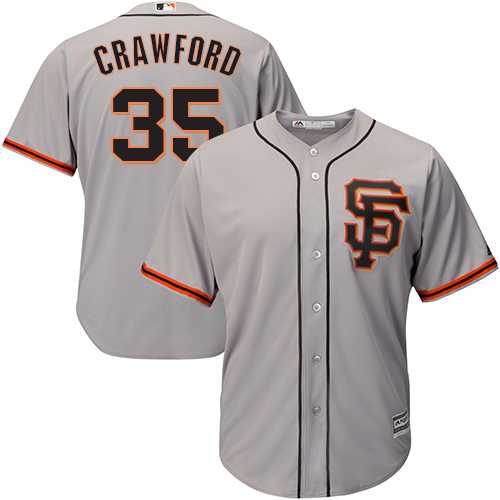 Youth San Francisco Giants #35 Brandon Crawford Grey Road 2 Cool Base Stitched MLB Jersey