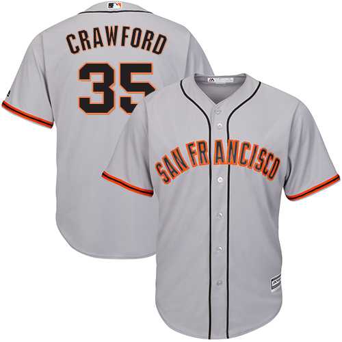 Youth San Francisco Giants #35 Brandon Crawford Grey Road Cool Base Stitched MLB Jersey