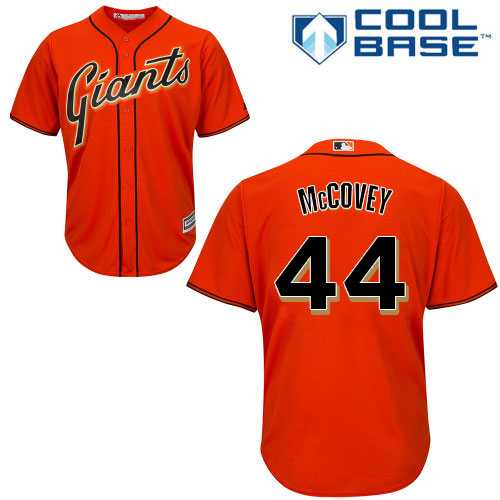 Youth San Francisco Giants #44 Willie McCovey Orange Alternate Cool Base Stitched MLB Jersey
