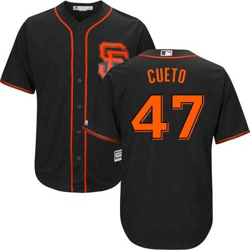Youth San Francisco Giants #47 Johnny Cueto Black Alternate Cool Base Stitched MLB Jersey