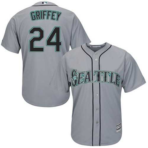 Youth Seattle Mariners #24 Ken Griffey Grey Cool Base Stitched MLB Jersey