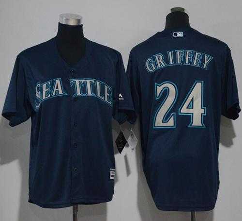 Youth Seattle Mariners #24 Ken Griffey Navy Blue Cool Base Stitched MLB Jersey