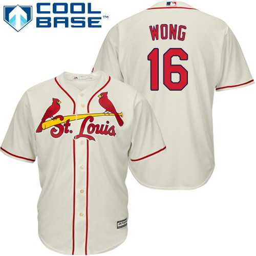 Youth St.Louis Cardinals #16 Kolten Wong Cream Cool Base Stitched MLB Jersey