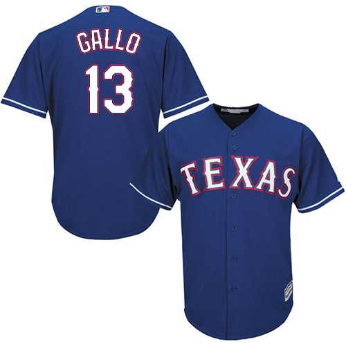 Youth Texas Rangers #13 Joey Gallo Blue Cool Base Stitched MLB Jersey