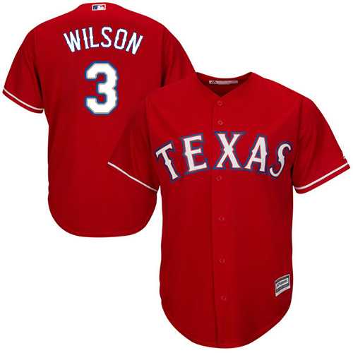 Youth Texas Rangers #3 Russell Wilson Red Cool Base Stitched MLB Jersey